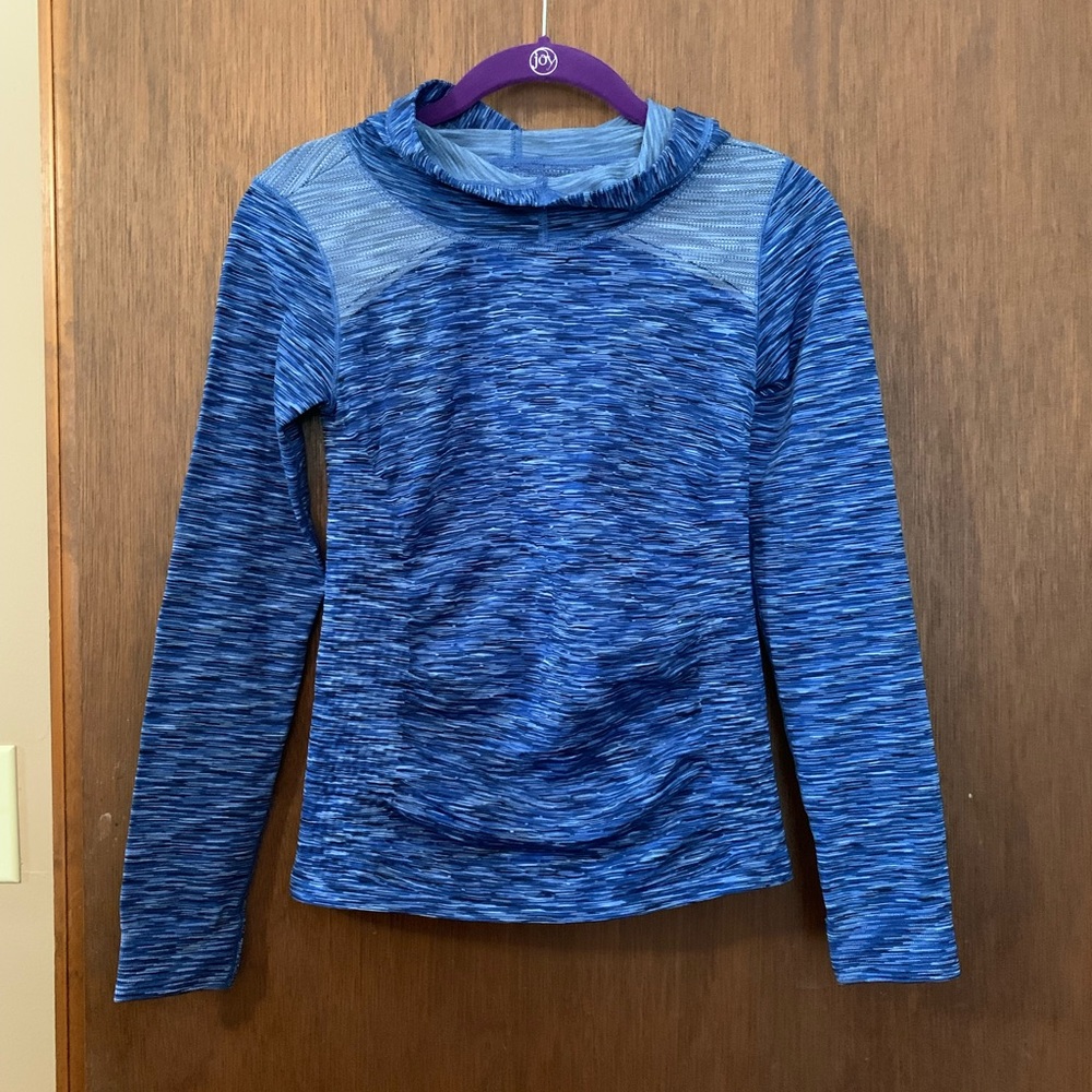 ATHLETA Blue Fitted Radiance SpaceDye Hoodie